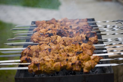 grill, heat, coal, dinner, food, barbecue, fire