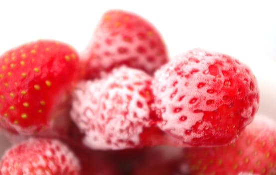 strawberries frozen,red juicy ripe berry