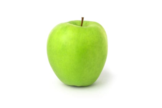 Green apple on white background