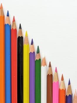 row of multicolored pencils