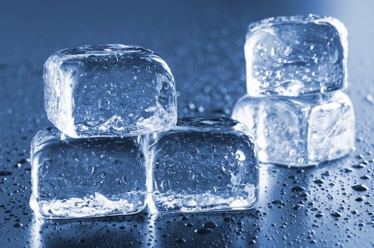 cold ice with water drops for a cool summer drink