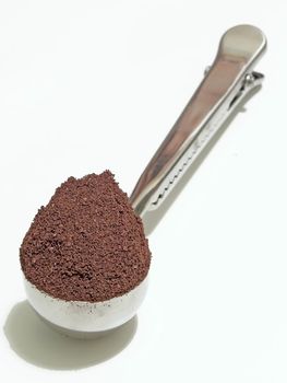coffee spoon full of ground coffee       