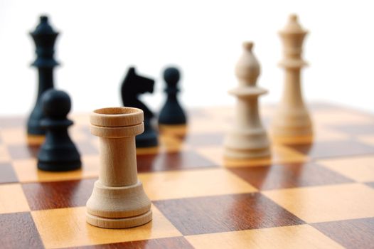chess piece isolated on white background advising to strategic behavior