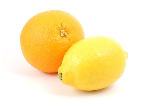 fresh lemon , orange , and citron fruits isolated on a white background