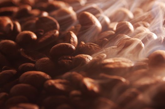 roasting coffee for breakfast in the morning