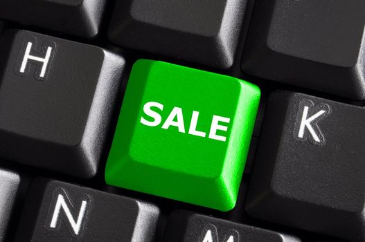 sale business or ecommerce concept with keyboard