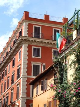 Typical buildings in Rome. Architecture of the capital city of Italy.