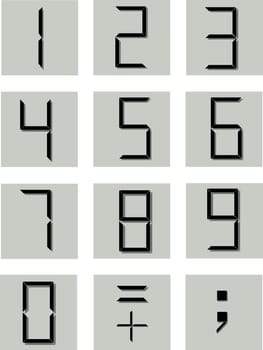 numerical symbols in the electronic style