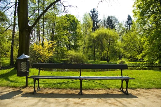 Bench in Warsaw park