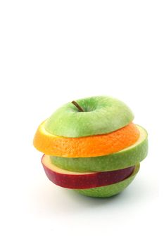 fresh fruits isolated on a white background