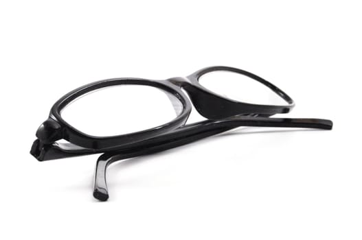 eye glasses isolated on white background with copyspace