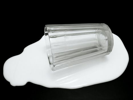 Knock overed glass of milk    