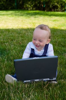 Baby study on computer