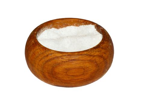 age-old wooden salt-cellar with the two-bit of rock-salt