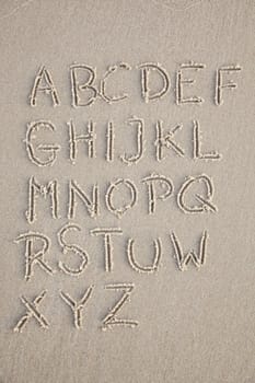 Alphabet on sand