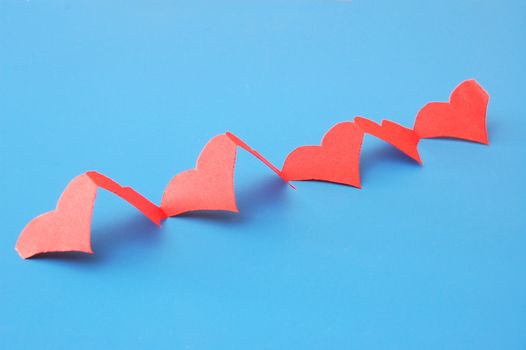 isolated red hearts showing a concept of love