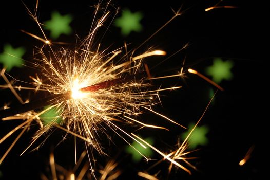 holiday sparkler with copyspace on xmas or new year