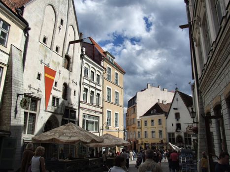 Beautiful city centre - streets of Tallinn (Estonia).