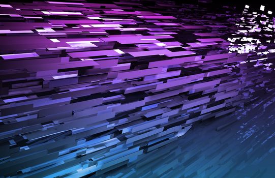 Abstract Geometric Background with a 3d Data Art