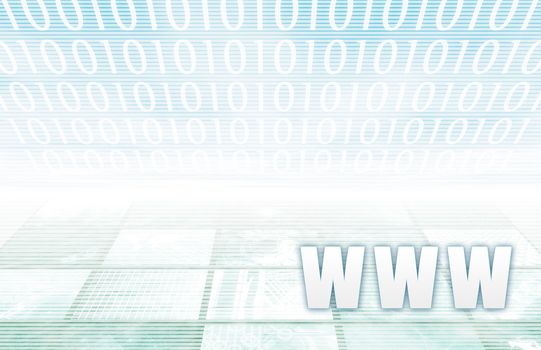 WWW on a Clear Blue Tech Background
