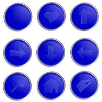 Illustration of the blue spheric web buttons