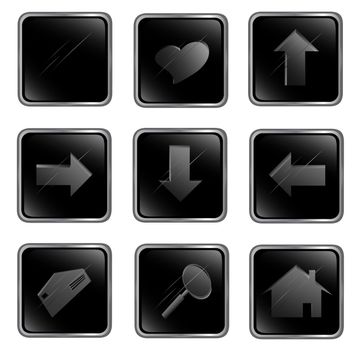 Illustration of the black square web buttons