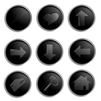 Illustration of the black spheric web buttons