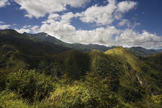 island Margarita, Venezuela, mountains, hills, meadow, skies, green, clouds