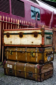 Old suitcases on Seven Valley railway