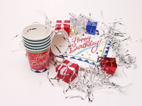 Party time for a birthday, on an isolated white background