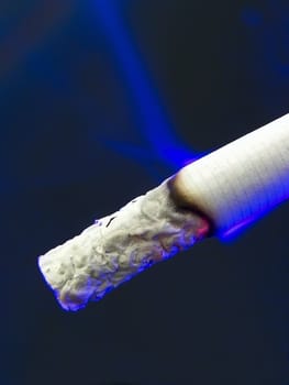 The night cigarette with blue light