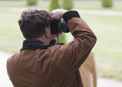 Photographer take photos in the park