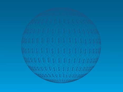 Abstract vector dollar blue circle