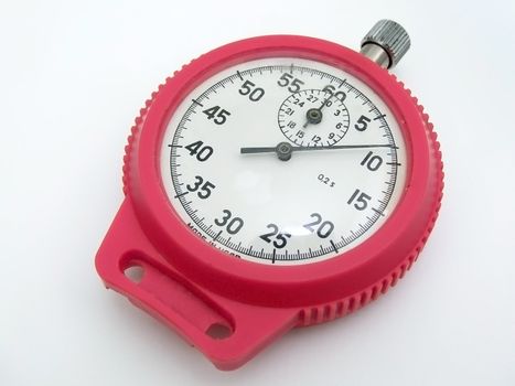 stop watch in the red rim