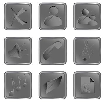 Illustration of the grey square web buttons