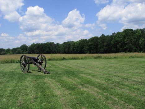 Cannon on site of Civil War battlefield of Chancellorsville in Pennsylvania
