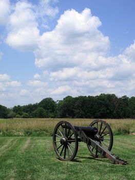 Cannon on site of Civil War battlefield of Chancellorsville in Pennsylvania