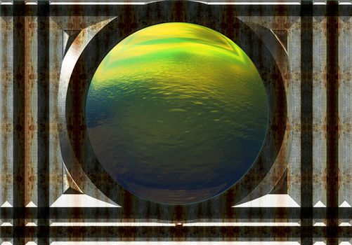 abstract creative symbolic image of the form of the sea surface from the inside
