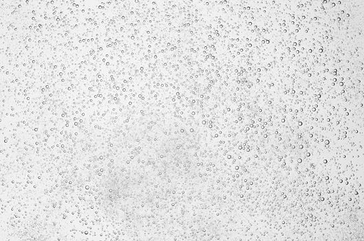 texture air bubble in carbonated water on white background