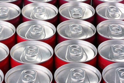 The closed banks from a tin for the aerated drinks: beer, water, juice and alcohol.