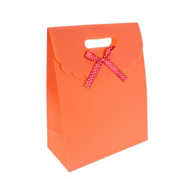 the orange package isolated on white background                                  