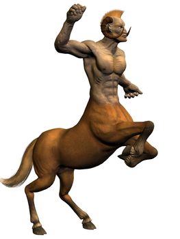 3D rendered image of centaur on white background isolated