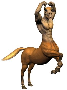 3D rendered image of centaur on white background isolated