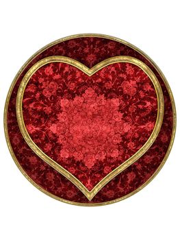 3D rendered heart of Valentine`s day on white background isolated