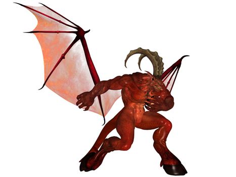 3D rendered fantasy demon isolated on white background