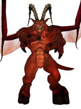 3D rendered fantasy demon isolated on white background