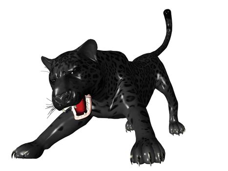 3D rendered image of Black panther on white background an isolated