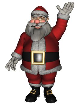 3D rendered Santa Claus on white background isolated