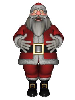 3D rendered Santa Claus on white background isolated