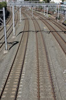 Many Railway Tracks In Front Of A Train Station